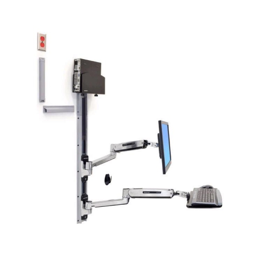 Ergotron LX Sit-Stand Keyboard & Monitor Mount with Small CPU Holder