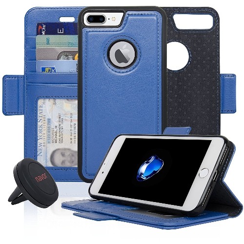 Navor Wallet Case for iPhone 7 Plus - Hot Blue