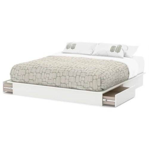 SOUTH SHORE CANADA  South Shore Step One King Platform Bed (78") With Drawers, Pure In White