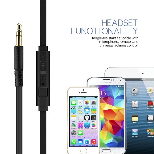 MEE audio Atlas Carbon IML Graphics On-Ear Headphones with Headset Functionality