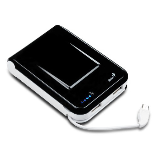 Genius ECO-u1000 Powerbank, External Portable battery, 10400 mAh, Black