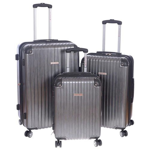 Air Canada 3 Piece Spinner Set 20", 24" & 28" Lightweight Hardside Upright Luggage [ Charcoal ]
