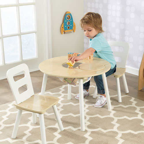 Kidkraft Round Storage Table And Chair, Kidkraft Round Table And Chairs White