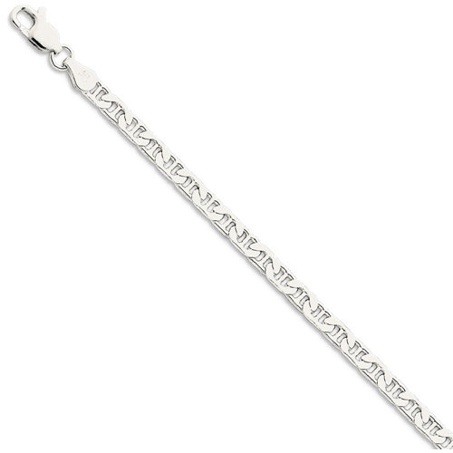 IceCarats 925 Sterling Silver 3.75mm Flat Link Anchor Bracelet Chain 7 Inch