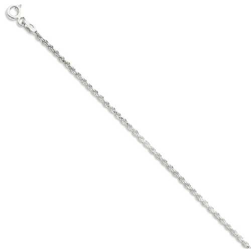 IceCarats 925 Sterling Silver 1.7mm Link Rope Bracelet Chain 7 Inch