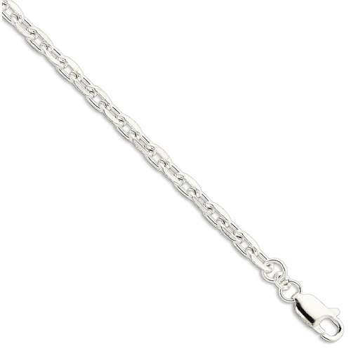 IceCarats 925 Sterling Silver 4.90mm Beveled Oval Link Cable Bracelet Chain 8 Inch