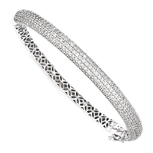 IceCarats 925 Sterling Silver 283 Stone Cubic Zirconia Cz Bangle Bracelet Cuff Expandable Stackable For Women Hinged