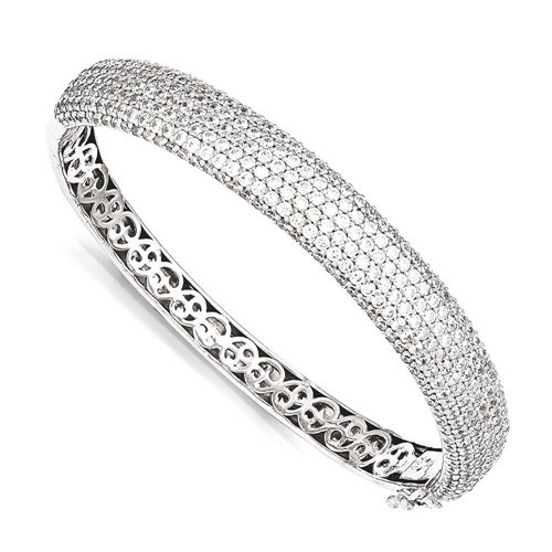 IceCarats 925 Sterling Silver 384 Stone Cubic Zirconia Cz Hinged Bangle Bracelet Cuff Expandable Stackable For Women