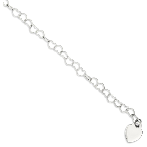 IceCarats 925 Sterling Silver Heart Link Childs Bracelet 6 Inch