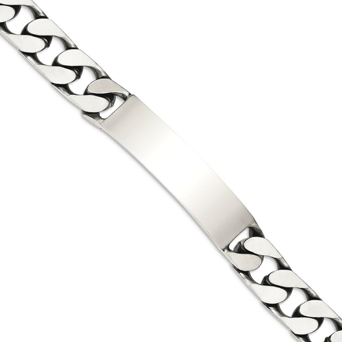 IceCarats 925 Sterling Silver 7.5inch Engraveable Curb Link Id Bracelet 7.5 Inch