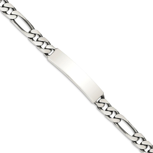 IceCarats 925 Sterling Silver 8 Inch Engraveable Figaro Link Id Bracelet