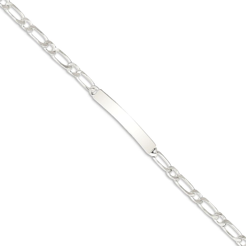 IceCarats 925 Sterling Silver 7 Inch Engraveable 1 Figaro Link Id Bracelet