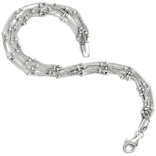 IceCarats 925 Sterling Silver Seven Strand Beaded Bracelet 7.50 Inch Fancy Chain Beadsed