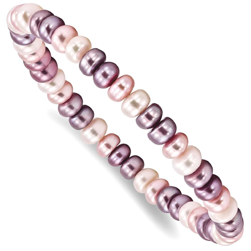 IceCarats Freshwater Cultured 7mm Pearl White/lavender/rose Stretch Bracelet Adjustable Wrap