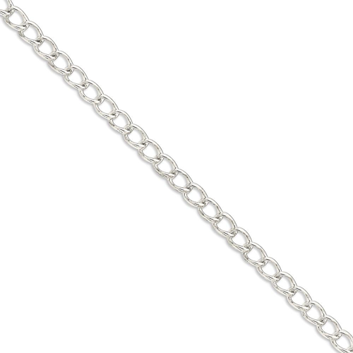 IceCarats 925 Sterling Silver 3mm Half Round Wire Link Curb Bracelet Chain 8 Inch