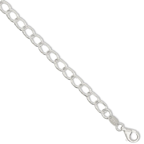 IceCarats 925 Sterling Silver 5.3mm Half Round Wire Link Curb Bracelet Chain 8 Inch