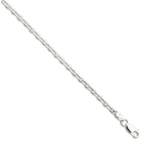 IceCarats 925 Sterling Silver 2.75mm Beveled Oval Link Cable Pendant Charm Necklace Bracelet Chain 7 Inch