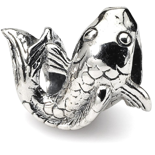 IceCarats 925 Sterling Silver Charm For Bracelet Fish Bead Animal Beach