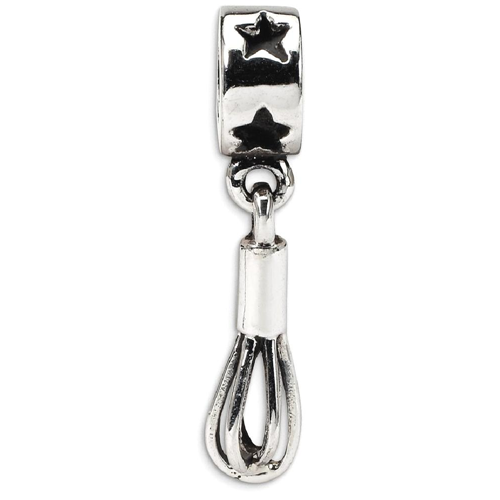 IceCarats 925 Sterling Silver Charm For Bracelet Whisk Dangle Bead Food Drink