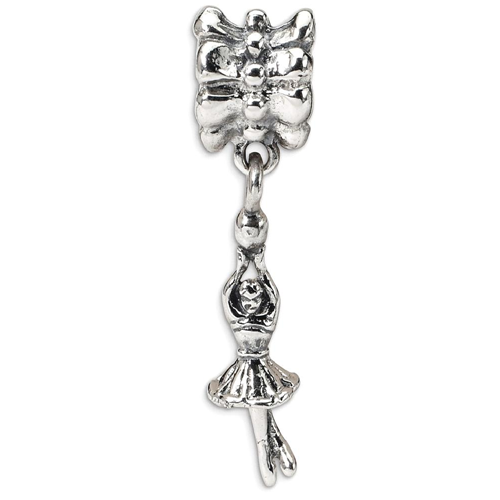 IceCarats 925 Sterling Silver Charm For Bracelet Ballerina Dangle Bead Art Music