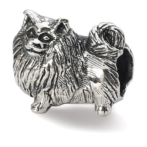 IceCarats 925 Sterling Silver Charm For Bracelet Pomeranian Bead Animal