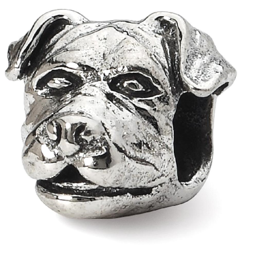 IceCarats 925 Sterling Silver Charm For Bracelet Rottweiler Head Bead Animal