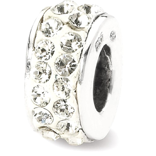 IceCarats 925 Sterling Silver Charm For Bracelet April Double Row Swarovski Crystal Bead Stone Birthstone