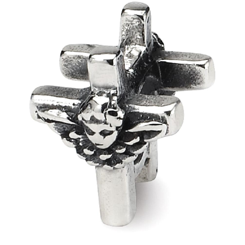 IceCarats 925 Sterling Silver Charm For Bracelet Kids Angel Cross Religious Bead Kid Line