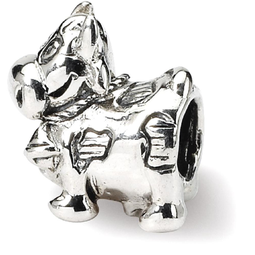 IceCarats 925 Sterling Silver Charm For Bracelet Kids Cow Bell Bead Kid Line