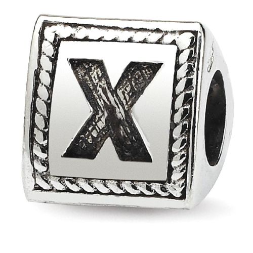 IceCarats 925 Sterling Silver Charm For Bracelet Letter X Triangle Block Bead Alphabet