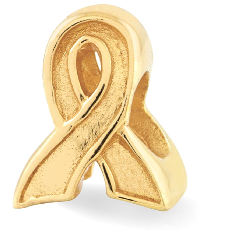 IceCarats 925 Sterling Silver Gold Plated Charm For Bracelet Awareness Ribbon Bead Awarenes