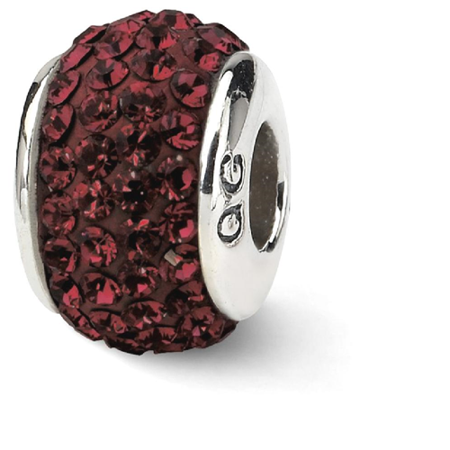 IceCarats 925 Sterling Silver Charm For Bracelet Crimson Full Swarovski Crystal Bead Collegiate College Stone
