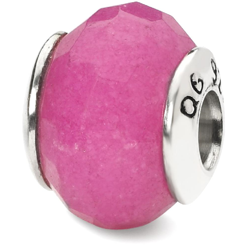IceCarats 925 Sterling Silver Charm For Bracelet Fuschia Quartz Stone Bead From The Earth