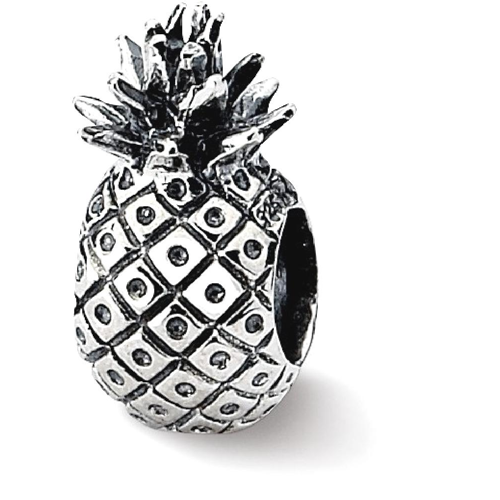 IceCarats 925 Sterling Silver Charm For Bracelet Pineapple Bead Food Drink