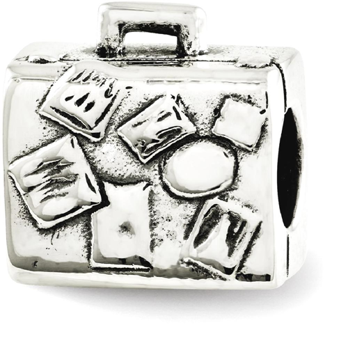 IceCarats 925 Sterling Silver Charm For Bracelet Suitcase Bead Travel