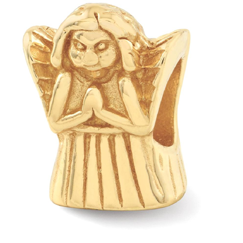 IceCarats 925 Sterling Silver Gold Plated Charm For Bracelet Praying Angel Bead Religious