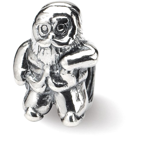 IceCarats 925 Sterling Silver Charm For Bracelet Santa Claus Bead Holiday Celebration