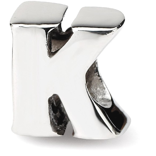 IceCarats 925 Sterling Silver Charm For Bracelet Letter K Bead Alphabet