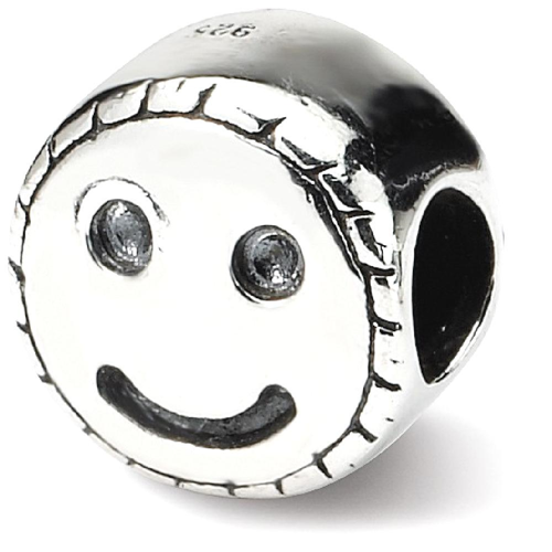 IceCarats 925 Sterling Silver Charm For Bracelet Kids Smiley Face Bead Kid Line