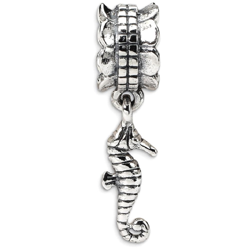 IceCarats 925 Sterling Silver Charm For Bracelet Sea Horse Dangle Bead Beach