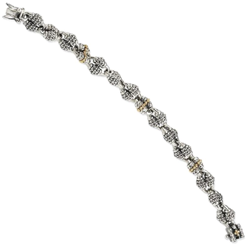 IceCarats 925 Sterling Silver 14k 7.5 Inch Bracelet 7.50 Chain Fancy