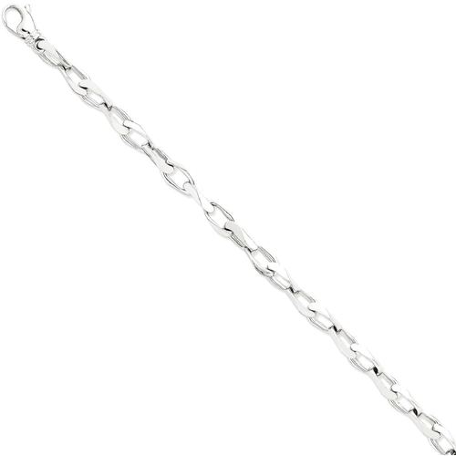 IceCarats 14k White Gold 6.5mm Link Bracelet Chain 8 Inch H