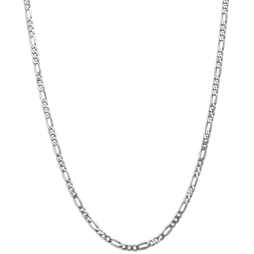 IceCarats 14k White Gold 4mm Flat Link Figaro Bracelet Chain 8 Inch