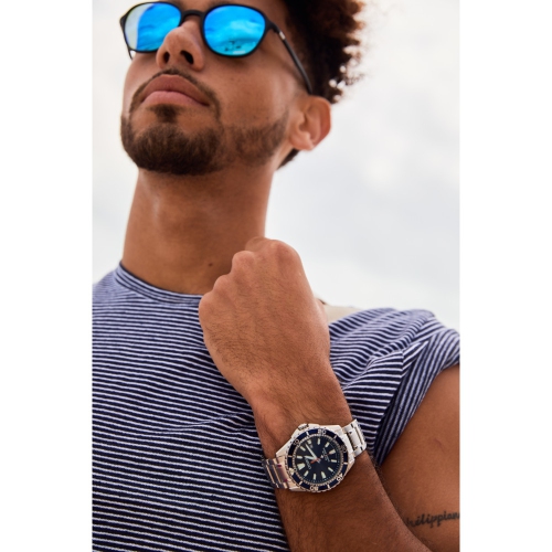 Citizen Mens Promaster Dive Eco-Drive Watch 45mm Silver-Tone Stainless Steel Case and Bracelet with Blue Dial