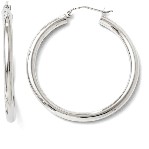 IceCarats 14k White Gold Hoop Earrings Ear Hoops Set For Women