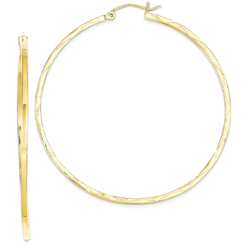 IceCarats 10k Yellow Gold 1.5x50mm Hoop Earrings Ear Hoops Set For Women