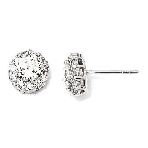 IceCarats 925 Sterling Silver Cubic Zirconia Cz Stud Ball Button Earrings