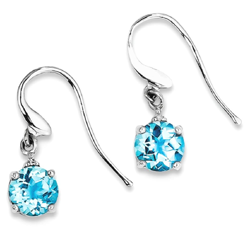 IceCarats 925 Sterling Silver Swiss Blue Topaz Diamond Wire Drop Dangle Chandelier Earrings