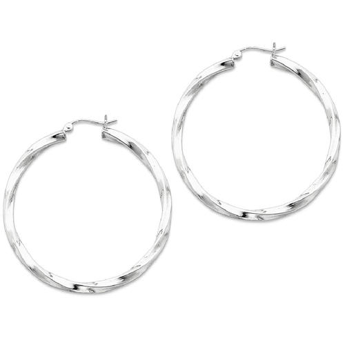 IceCarats 925 Sterling Silver 3mm Twisted Hoop Earrings Ear Hoops Set For Women