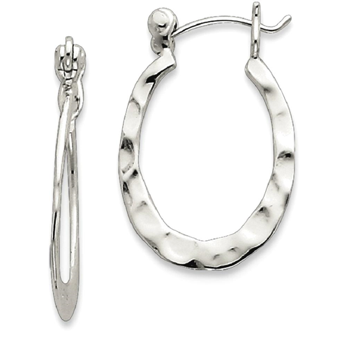 IceCarats 925 Sterling Silver Hammered Oval Hoop Earrings Ear Hoops Set For Women